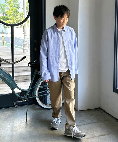 GLAZOS（グラソス）の「【再入荷】【プチプラ】[ワイドテーパード]コットンツイル・シェフパンツ（その他パンツ・キッズ・カーキ/ベージュ/ブラック/ネイビー/グレー・140cm/160cm/150cm/170cm）」の9枚目の写真