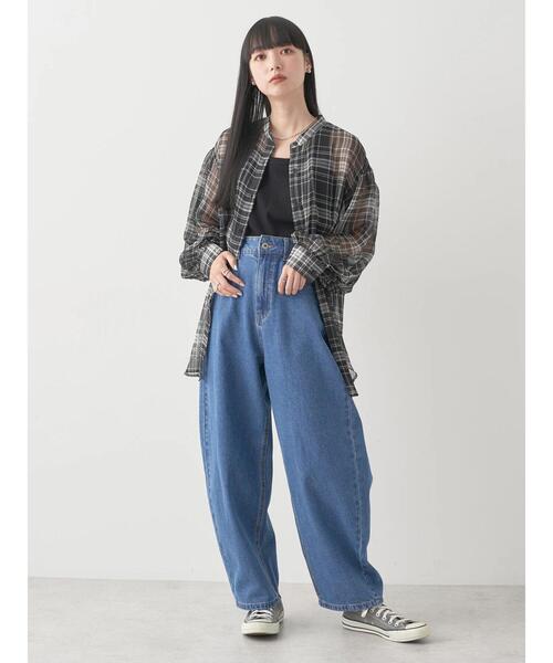 earth music&ecology（アースミュージックアンドエコロジー）の「シアーチェックシャツ（シャツ/ブラウス・レディース・チェック/ブラック系その他3・FREE）」の10枚目の写真