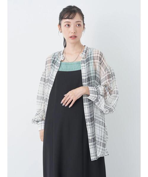 earth music&ecology（アースミュージックアンドエコロジー）の「シアーチェックシャツ（シャツ/ブラウス・レディース・チェック/ブラック系その他3・FREE）」の13枚目の写真