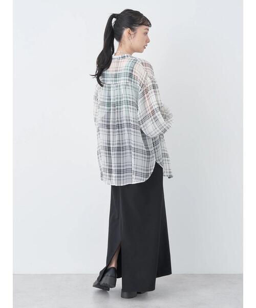 earth music&ecology（アースミュージックアンドエコロジー）の「シアーチェックシャツ（シャツ/ブラウス・レディース・チェック/ブラック系その他3・FREE）」の16枚目の写真