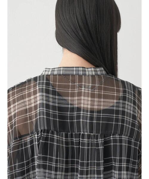 earth music&ecology（アースミュージックアンドエコロジー）の「シアーチェックシャツ（シャツ/ブラウス・レディース・チェック/ブラック系その他3・FREE）」の18枚目の写真