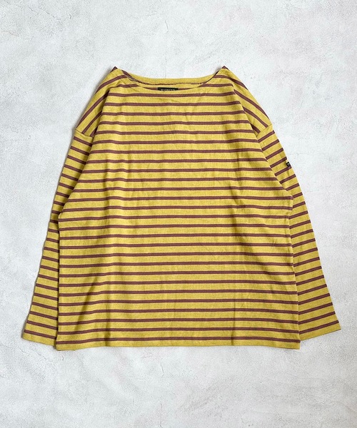 BIG FIELD（ビッグフィールド）の「ボーダーボートネックロンT/おとな（Tシャツ/カットソー・レディース・ブラック/イエロー/ブルー系その他/ブルー/グリーン/ピンク・160cm）」の5枚目の写真