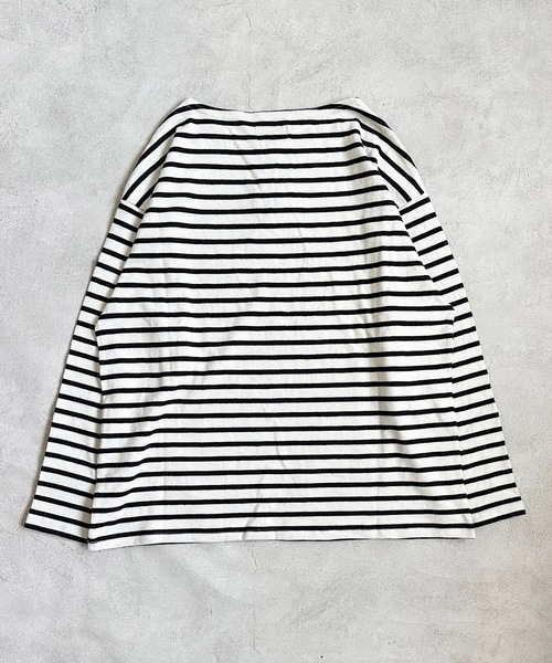 BIG FIELD（ビッグフィールド）の「ボーダーボートネックロンT/おとな（Tシャツ/カットソー・レディース・ブラック/イエロー/ブルー系その他/ブルー/グリーン/ピンク・160cm）」の8枚目の写真