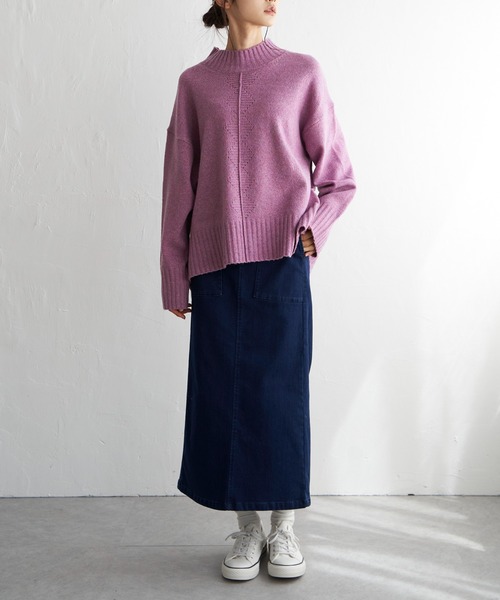 LBC（エルビーシー）の「透かし柄バックスリットニット（ニット/セーター・レディース・ピンク/ライトグレー/ブルー/オフホワイト・M）」の11枚目の写真