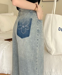 DIAVEL | 花柄刺しゅうデニムパンツ(デニムパンツ)