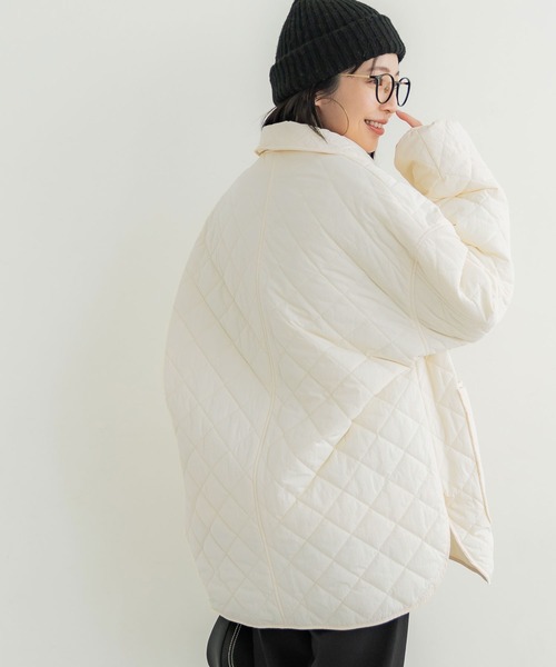 coca（coca）（コカ）の「襟付き中綿キルトジャケット（その他アウター・レディース・アイボリー/ベージュ・L/M）」の10枚目の写真