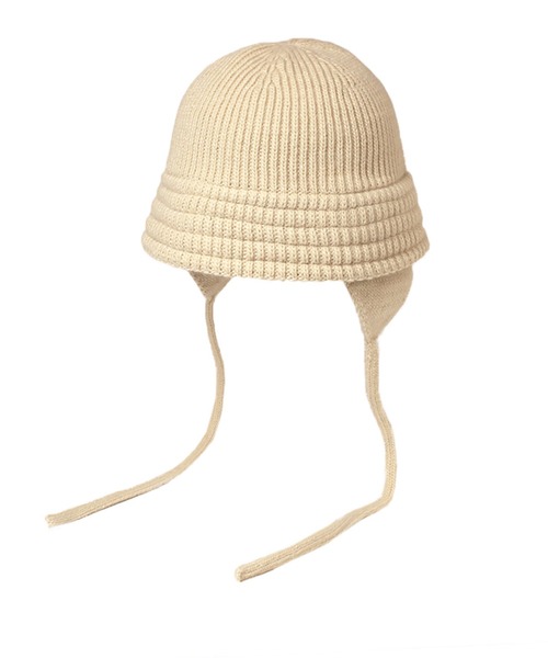 14+(イチヨンプラス)の「イヤーニットCAP / ニット耳付きクローシュハット(ニットキャップ/ビーニー・レディース・ベージュ/ブラック/ブラウン/アイボリー・FREE)」の5枚目の写真