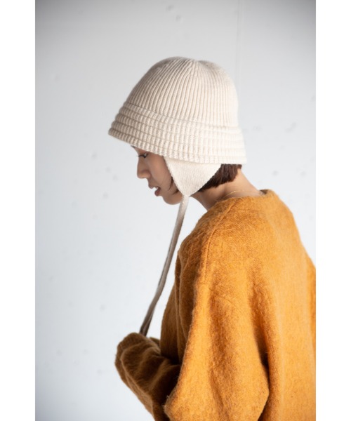 14+(イチヨンプラス)の「イヤーニットCAP / ニット耳付きクローシュハット(ニットキャップ/ビーニー・レディース・ベージュ/ブラック/ブラウン/アイボリー・FREE)」の15枚目の写真