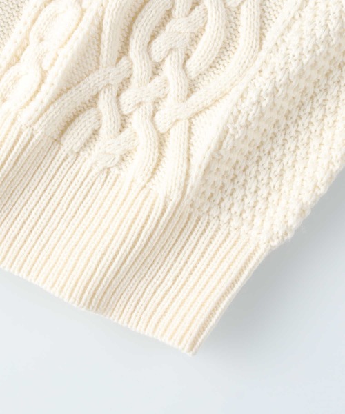 BACK NUMBER（バックナンバー）の「【BACK NUMBER】アラン編みニットカーディガン（カーディガン/ボレロ・メンズ・ネイビー/オフホワイト・M/L）」の4枚目の写真