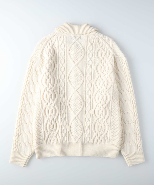 BACK NUMBER（バックナンバー）の「【BACK NUMBER】アラン編みニットカーディガン（カーディガン/ボレロ・メンズ・ネイビー/オフホワイト・M/L）」の3枚目の写真