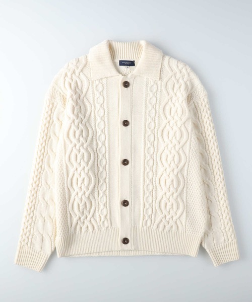BACK NUMBER（バックナンバー）の「【BACK NUMBER】アラン編みニットカーディガン（カーディガン/ボレロ・メンズ・ネイビー/オフホワイト・M/L）」の20枚目の写真