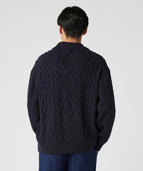 BACK NUMBER（バックナンバー）の「【BACK NUMBER】アラン編みニットカーディガン（カーディガン/ボレロ・メンズ・ネイビー/オフホワイト・M/L）」の19枚目の写真