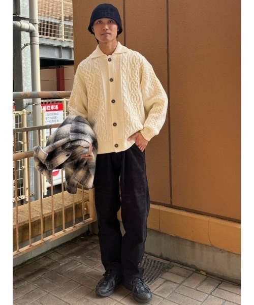 BACK NUMBER（バックナンバー）の「【BACK NUMBER】アラン編みニットカーディガン（カーディガン/ボレロ・メンズ・ネイビー/オフホワイト・M/L）」の22枚目の写真