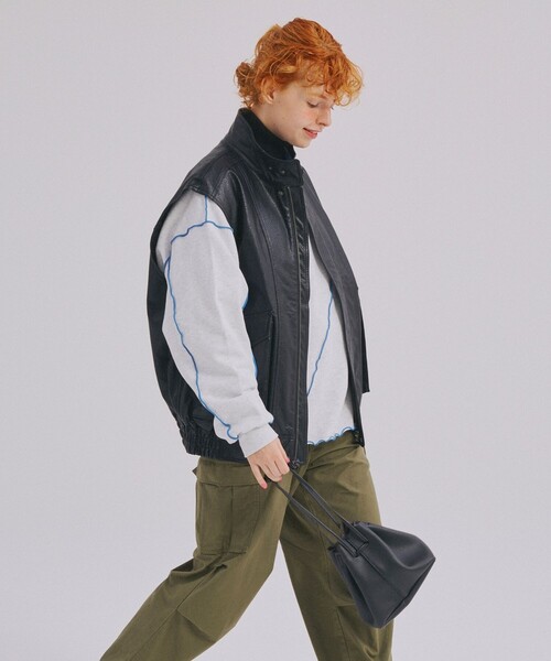 FREAK'S STORE（フリークスストア）の「配色メロー スウェット（スウェット・レディース・ナチュラル/ライトグレー/チャコール/イエロー・ﾌﾘ-/FREE）」の6枚目の写真