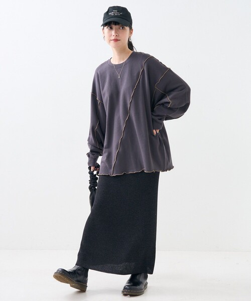 FREAK'S STORE（フリークスストア）の「配色メロー スウェット（スウェット・レディース・ナチュラル/ライトグレー/チャコール/イエロー・ﾌﾘ-/FREE）」の12枚目の写真