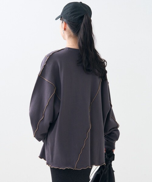 FREAK'S STORE（フリークスストア）の「配色メロー スウェット（スウェット・レディース・ナチュラル/ライトグレー/チャコール/イエロー・ﾌﾘ-/FREE）」の15枚目の写真