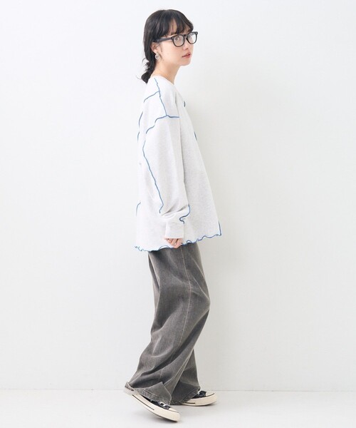 FREAK'S STORE（フリークスストア）の「配色メロー スウェット（スウェット・レディース・ナチュラル/ライトグレー/チャコール/イエロー・ﾌﾘ-/FREE）」の18枚目の写真