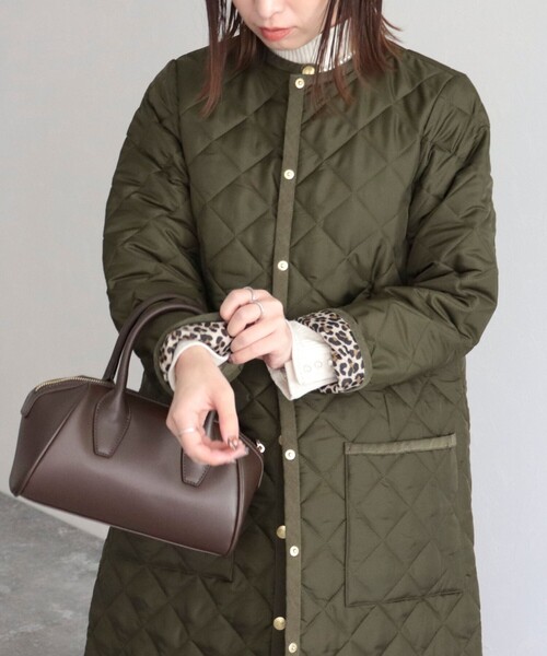 Traditional Weatherwear(トラディショナルウェザーウェア)の「【Traditional Weatherwear/トラディショナルウェザーウエア】ARKLEY LONG 裏レオパード(その他アウター・レディース・ブラック/カーキ・34/36)」の3枚目の写真