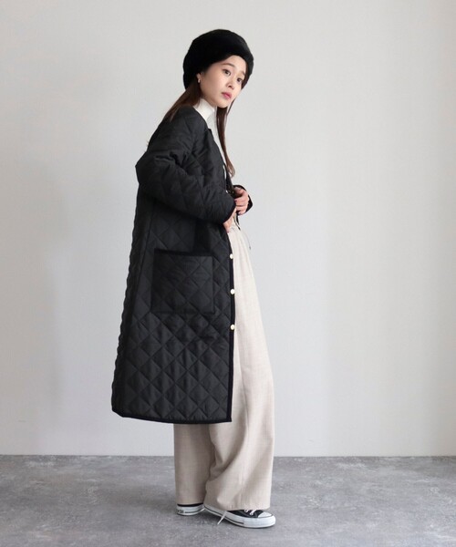 Traditional Weatherwear(トラディショナルウェザーウェア)の「【Traditional Weatherwear/トラディショナルウェザーウエア】ARKLEY LONG 裏レオパード(その他アウター・レディース・ブラック/カーキ・34/36)」の8枚目の写真