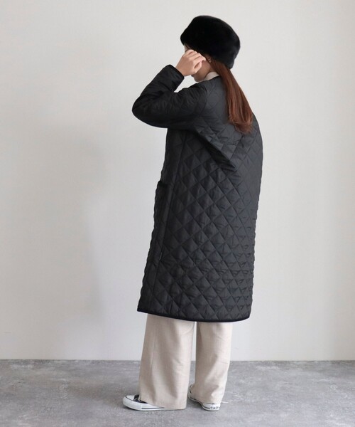Traditional Weatherwear(トラディショナルウェザーウェア)の「【Traditional Weatherwear/トラディショナルウェザーウエア】ARKLEY LONG 裏レオパード(その他アウター・レディース・ブラック/カーキ・34/36)」の9枚目の写真