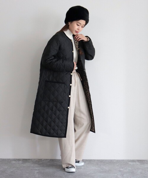 Traditional Weatherwear(トラディショナルウェザーウェア)の「【Traditional Weatherwear/トラディショナルウェザーウエア】ARKLEY LONG 裏レオパード(その他アウター・レディース・ブラック/カーキ・34/36)」の10枚目の写真
