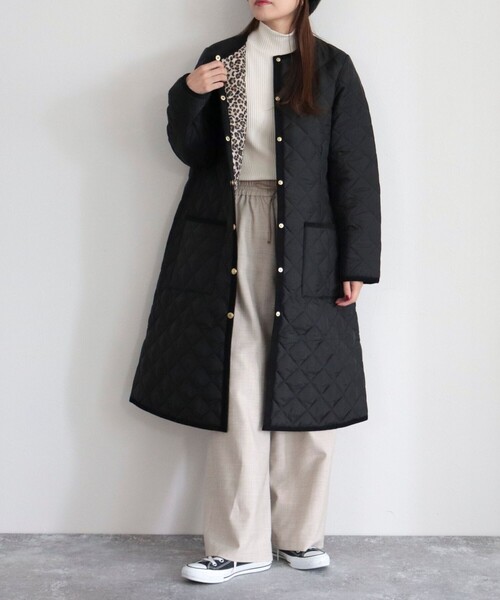 Traditional Weatherwear(トラディショナルウェザーウェア)の「【Traditional Weatherwear/トラディショナルウェザーウエア】ARKLEY LONG 裏レオパード(その他アウター・レディース・ブラック/カーキ・34/36)」の12枚目の写真