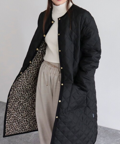 Traditional Weatherwear(トラディショナルウェザーウェア)の「【Traditional Weatherwear/トラディショナルウェザーウエア】ARKLEY LONG 裏レオパード(その他アウター・レディース・ブラック/カーキ・34/36)」の16枚目の写真