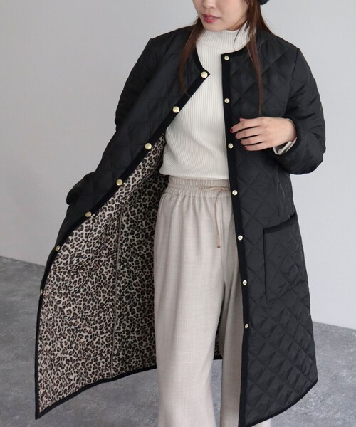 Traditional Weatherwear(トラディショナルウェザーウェア)の「【Traditional Weatherwear/トラディショナルウェザーウエア】ARKLEY LONG 裏レオパード(その他アウター・レディース・ブラック/カーキ・34/36)」の18枚目の写真