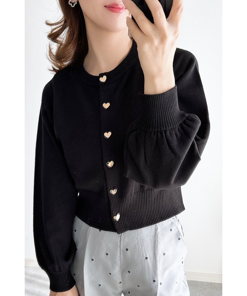 ZOZO限定】ハート釦クルーネックカーディガン（カーディガン/ボレロ