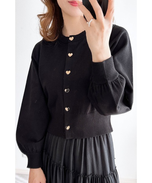 ZOZO限定】ハート釦クルーネックカーディガン（カーディガン/ボレロ