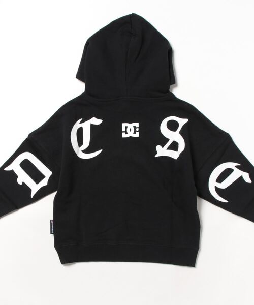 DC SHOES　ビッグロゴ　フーディ　パーカー　　M　ブラック　ゴールド　古着 DC SHOES ビッグロゴ フーディ パーカー M ブラック ゴールド 古着