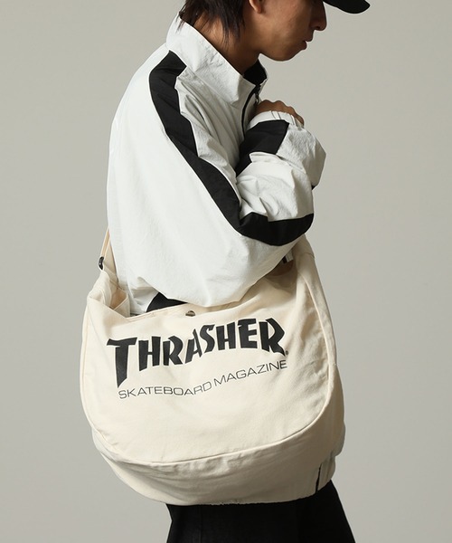 THRASHER（スラッシャー）の「【THRASHER/スラッシャー】ロゴプリント ニュースペーパーバッグ/ショルダーバッグ（ショルダーバッグ・メンズ・ブラック/アイボリー・FREE）」の15枚目の写真