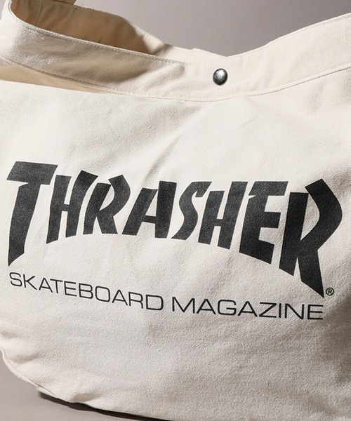 THRASHER（スラッシャー）の「【THRASHER/スラッシャー】ロゴプリント ニュースペーパーバッグ/ショルダーバッグ（ショルダーバッグ・メンズ・ブラック/アイボリー・FREE）」の9枚目の写真