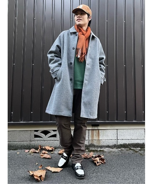 Right-on(ライトオン)の「ダブルフェイスマフラー(マフラー・メンズ・オレンジ/ネイビー/ブラック/グレー・フリー)」の22枚目の写真