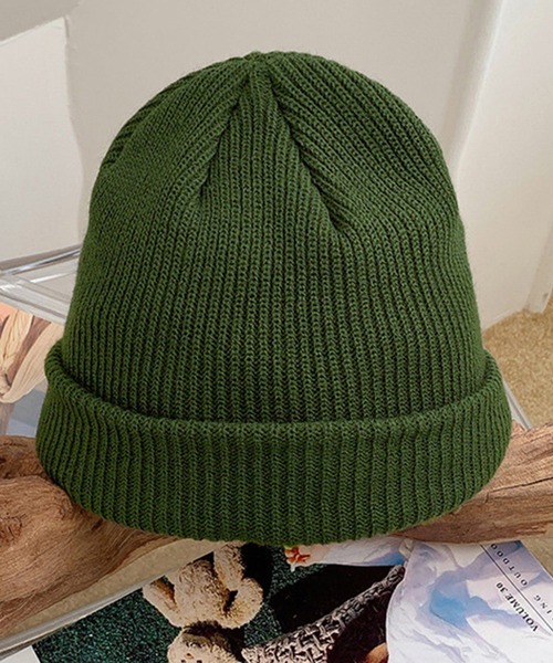 DAY CLOSET（デイ クローゼット）の「【non-no1.2月合併号掲載】レディース リブカラーカジュアルニットキャップ（ニットキャップ/ビーニー・レディース・イエロー/グリーン/オフホワイト/ブラウン/レッド/ブラック/オレンジ/グレー/ブルー・ONE SIZE）」の5枚目の写真