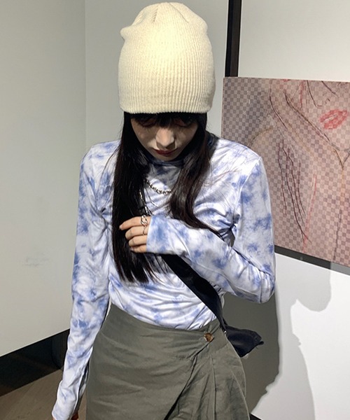 DAY CLOSET（デイ クローゼット）の「【non-no1.2月合併号掲載】レディース リブカラーカジュアルニットキャップ（ニットキャップ/ビーニー・レディース・イエロー/グリーン/オフホワイト/ブラウン/レッド/ブラック/オレンジ/グレー/ブルー・ONE SIZE）」の10枚目の写真