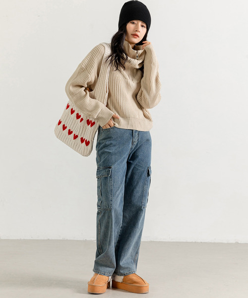 DAY CLOSET（デイ クローゼット）の「【non-no1.2月合併号掲載】レディース リブカラーカジュアルニットキャップ（ニットキャップ/ビーニー・レディース・イエロー/グリーン/オフホワイト/ブラウン/レッド/ブラック/オレンジ/グレー/ブルー・ONE SIZE）」の15枚目の写真