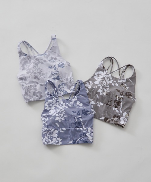 Julier Yoga and Relax(ジュリエヨガアンドリラックス)の「Julier Snow Flowerプリントショートトップス/パット付き(その他トップス・レディース・ホワイト/グレー/ベージュ・0/1)」の19枚目の写真