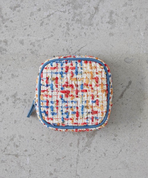 EFOLE（エフォル）の「ツイード スクエア ミニ ポーチ（エコバッグ/サブバッグ・レディース・イエロー/ブルー・FREE）」の2枚目の写真