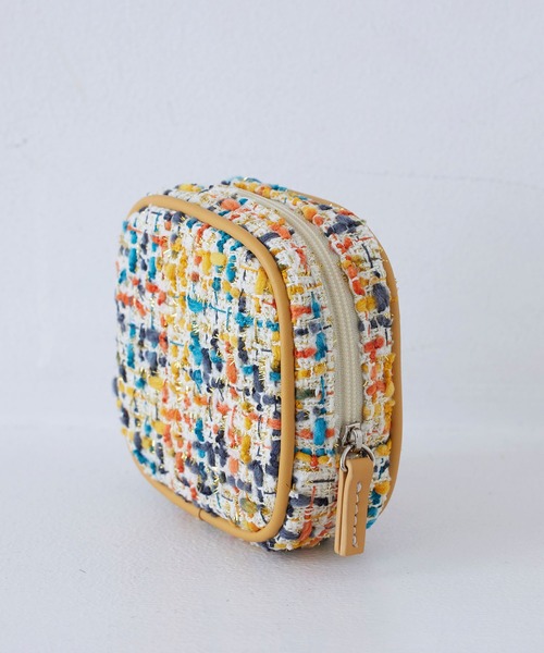 EFOLE（エフォル）の「ツイード スクエア ミニ ポーチ（エコバッグ/サブバッグ・レディース・イエロー/ブルー・FREE）」の3枚目の写真