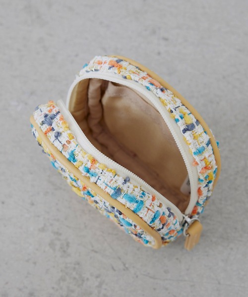 EFOLE（エフォル）の「ツイード スクエア ミニ ポーチ（エコバッグ/サブバッグ・レディース・イエロー/ブルー・FREE）」の5枚目の写真