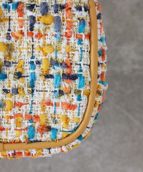 EFOLE（エフォル）の「ツイード スクエア ミニ ポーチ（エコバッグ/サブバッグ・レディース・イエロー/ブルー・FREE）」の7枚目の写真