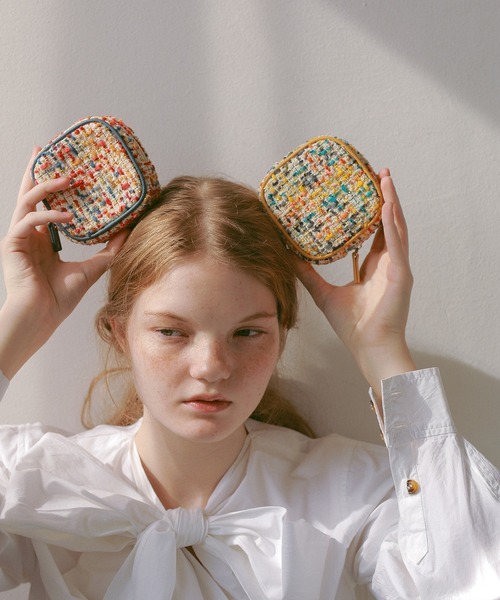 EFOLE（エフォル）の「ツイード スクエア ミニ ポーチ（エコバッグ/サブバッグ・レディース・イエロー/ブルー・FREE）」の8枚目の写真