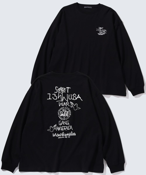 Mark Gonzales(マーク・ゴンザレス)の「【Mark Gonzales/マーク ゴンザレス】アートワークデザイン ビッグシルエットロングスリーブシャツ(Tシャツ/カットソー・メンズ・ブラック系1/ベージュ系2/ブラック系3/ブルー系3/ブルー系1/ホワイト系1/ホワイト系2/ベージュ系1/ブラック系2/ブルー系2/ホワイト系3/ベージュ系3・M/L/XL)」の5枚目の写真
