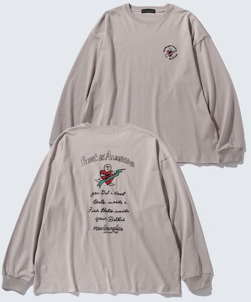 Mark Gonzales(マーク・ゴンザレス)の「【Mark Gonzales/マーク ゴンザレス】アートワークデザイン ビッグシルエットロングスリーブシャツ(Tシャツ/カットソー・メンズ・ブラック系1/ベージュ系2/ブラック系3/ブルー系3/ブルー系1/ホワイト系1/ホワイト系2/ベージュ系1/ブラック系2/ブルー系2/ホワイト系3/ベージュ系3・M/L/XL)」の9枚目の写真