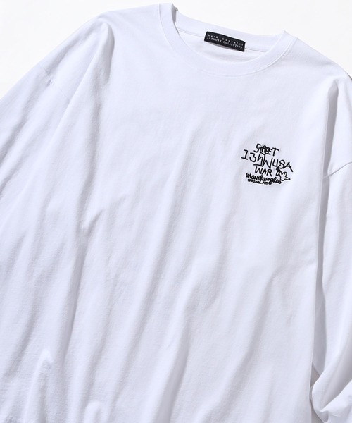 Mark Gonzales(マーク・ゴンザレス)の「【Mark Gonzales/マーク ゴンザレス】アートワークデザイン ビッグシルエットロングスリーブシャツ(Tシャツ/カットソー・メンズ・ブラック系1/ベージュ系2/ブラック系3/ブルー系3/ブルー系1/ホワイト系1/ホワイト系2/ベージュ系1/ブラック系2/ブルー系2/ホワイト系3/ベージュ系3・M/L/XL)」の18枚目の写真