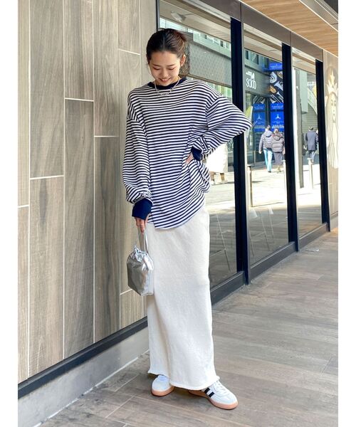 Ungrid（アングリッド）の「【WEB限定】スリーブボリュームワッフルロングスリーブTee（Tシャツ/カットソー・レディース・チャコールグレー/ネイビー/アイボリー/ブルー/レッド・FREE）」の8枚目の写真