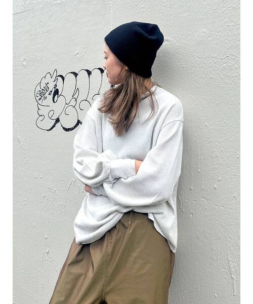 Ungrid（アングリッド）の「【WEB限定】スリーブボリュームワッフルロングスリーブTee（Tシャツ/カットソー・レディース・チャコールグレー/ネイビー/アイボリー/ブルー/レッド・FREE）」の10枚目の写真