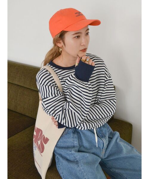 Ungrid（アングリッド）の「【WEB限定】スリーブボリュームワッフルロングスリーブTee（Tシャツ/カットソー・レディース・チャコールグレー/ネイビー/アイボリー/ブルー/レッド・FREE）」の14枚目の写真