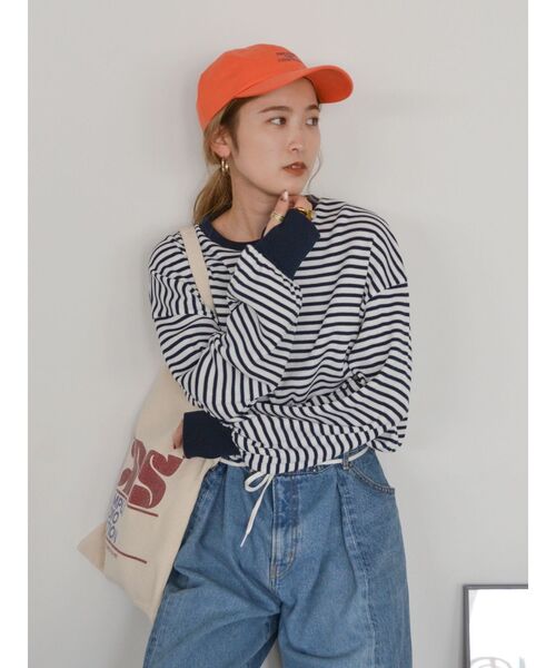 Ungrid（アングリッド）の「【WEB限定】スリーブボリュームワッフルロングスリーブTee（Tシャツ/カットソー・レディース・チャコールグレー/ネイビー/アイボリー/ブルー/レッド・FREE）」の16枚目の写真